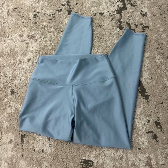 Alo Yoga Airlift High-Waist 7/8 Leggings Size Medium in Celestial Blue - Picture 2 of 5